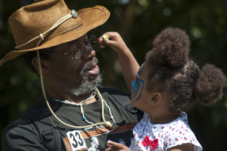 Father's Day Dad With Child Putting Daisy In His Hair